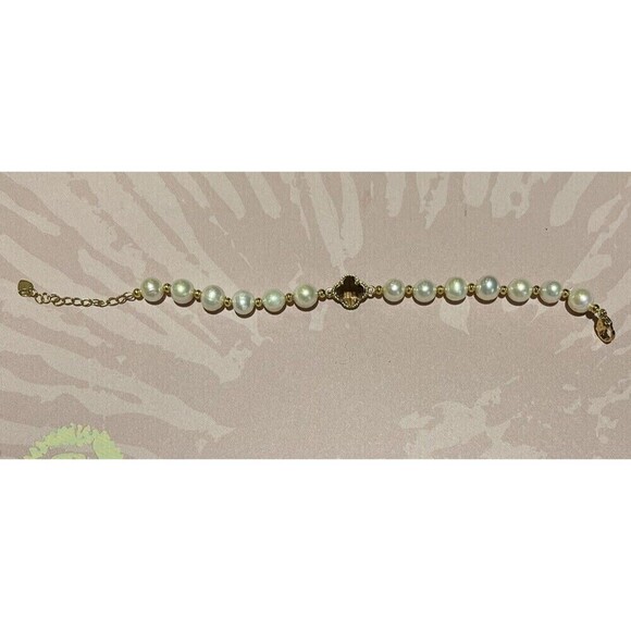 VTG Genuine Fresh Water Pearl Strand Bracelet Smokey Quartz Gold Tone Mob Wife - Picture 6 of 8